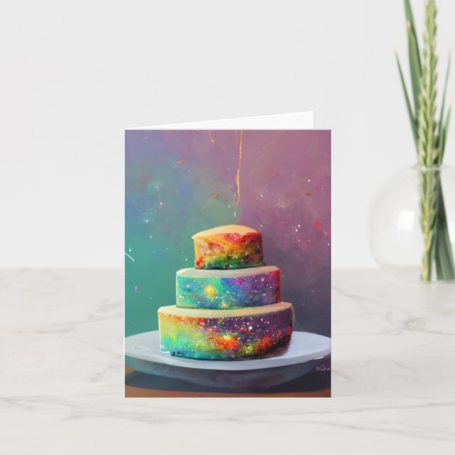 Confetti Cake Space Card (Front)