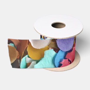 Confetti Carnival Party Colourful Paper Pieces Satin Ribbon