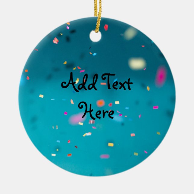 Confetti Celebration Background Ceramic Ornament (Front)