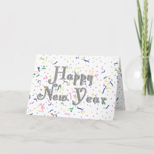 Confetti Celebration Happy New Years Holiday Card