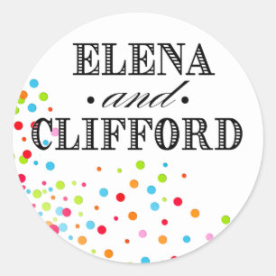 Confetti Celebration - multicolor Classic Round Sticker
