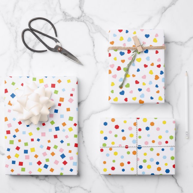 Confetti Celebration  Wrapping Paper Sheet (Front)