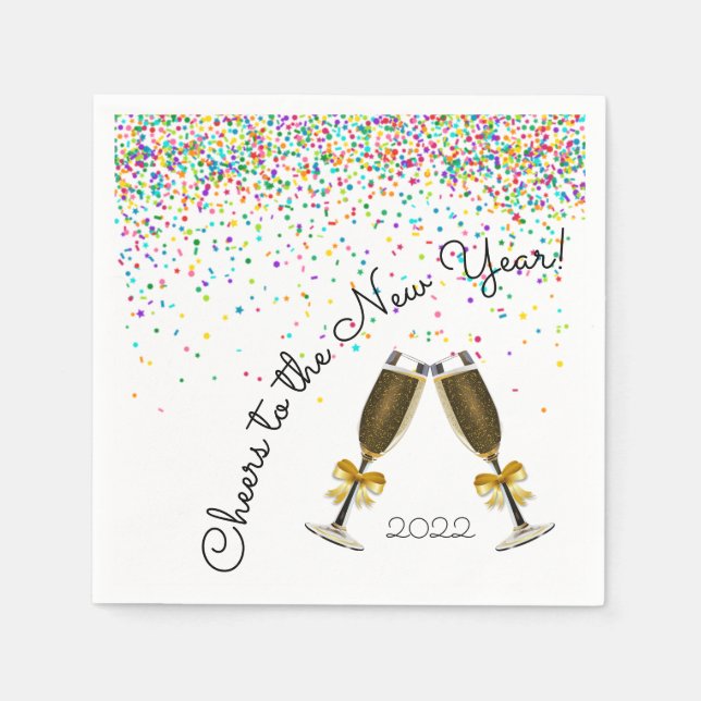 Confetti Champagne Paper Napkin (Front)