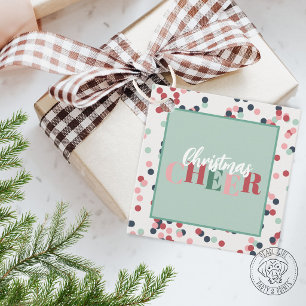 Confetti Christmas Cheer Square Gift Tag
