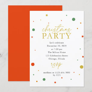 Confetti Christmas Party Holiday Invitation