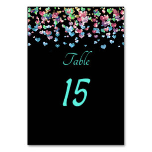 Confetti circles glitter shine elegant multicolor table number