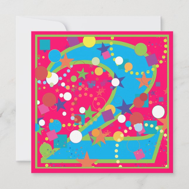 Confetti Circus 2nd Birthday Party Invitation (Front)