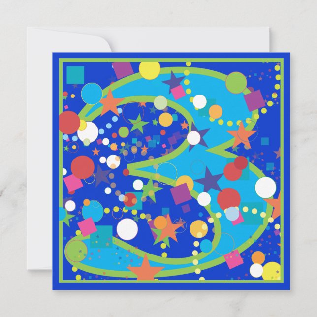 Confetti Circus 3e anniversaire Invitation (Devant)