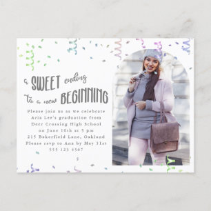 Confetti Colorée Graduation Party Invitation