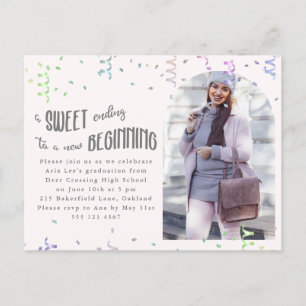 Confetti Colorée Graduation Party Invitation