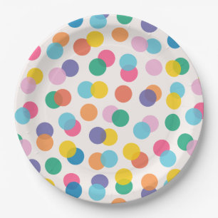 Confetti Colourful Kids Birthday Party Paper Plate