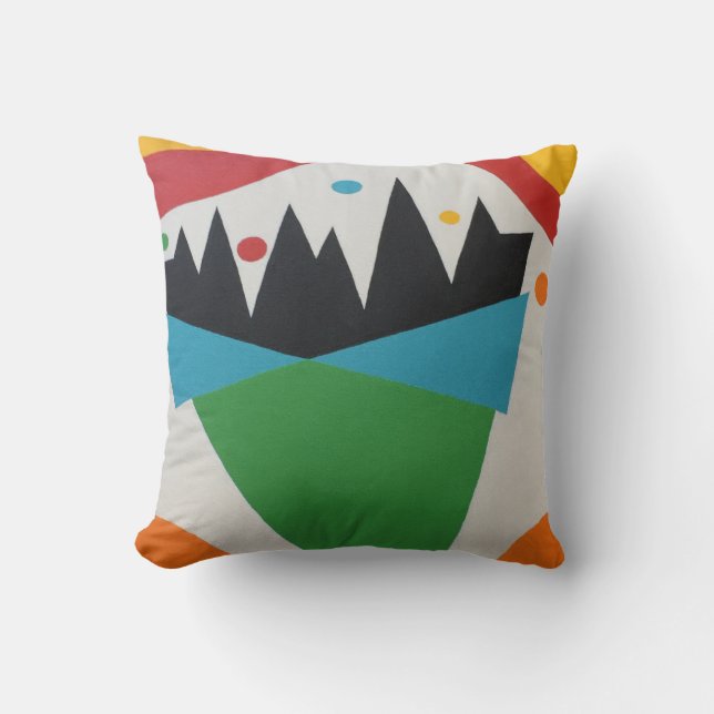 Confetti Cone Abstract Throw Pillow (Front)