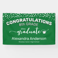 Confetti Congratulations 8th Grade Graduate Green