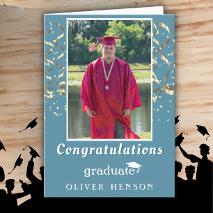Confetti Congratulations Graduation Photo Card