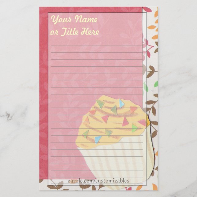 Confetti Cupcake Stationary Stationery (Front)