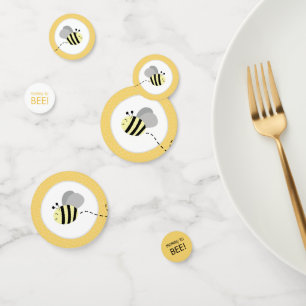 Confetti de Baby shower d'abeille gris et jaune