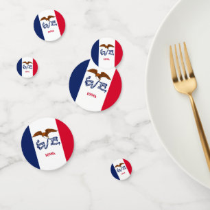 Confetti de table avec drapeau de l'Iowa, États-Un