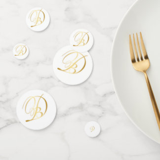 Confetti de table monogramme pour diner en Blanc