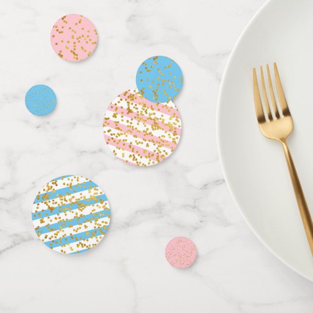 Confetti de table rose et bleue pour la fête de ré (Groupe)