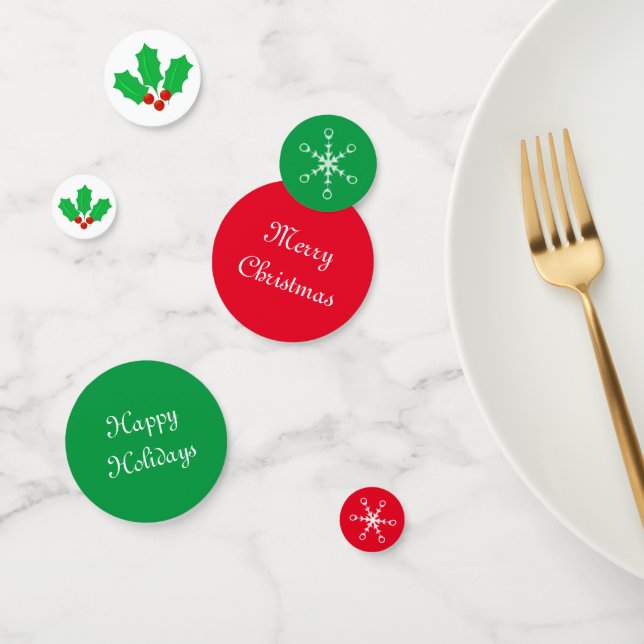 Confetti de table vert et rouge de Noël (Groupe)