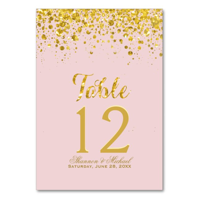 Confetti d'or | Carte Pastel Pink Table (Par défaut)