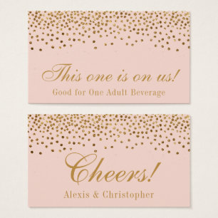 Confetti d'or sur les billets de boisson Mariage B