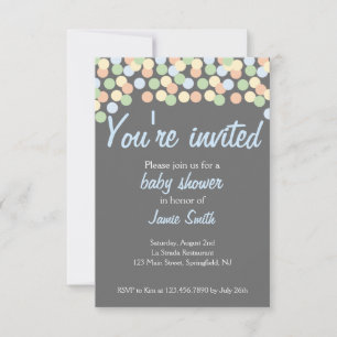 Confetti Dot Baby Shower Invitation