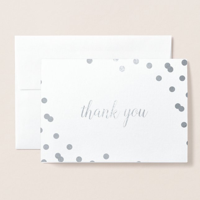Confetti Dot Carte de remerciements blanc à huile  (Devant avec enveloppe)