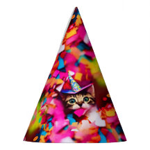 Confetti Eater Kitty - Birthday Cat Party Hats