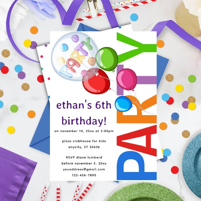 Confetti Editable Invitation de fête d'anniversair (Créateur téléchargé)