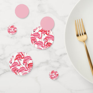Confetti en Flamant rose rose avec Vaisselle corre