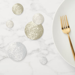 Confetti en or et Parties scintillant blanche
