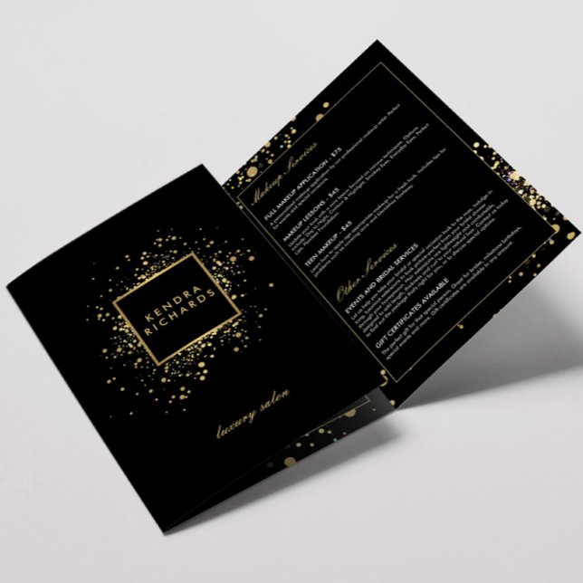 Confetti en or Faux sur Brochure Noire (Créateur téléchargé)