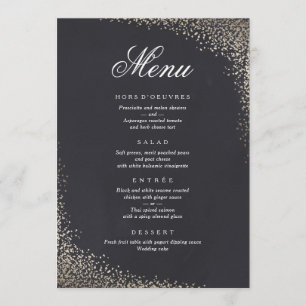 Confetti faux foil dinner menu