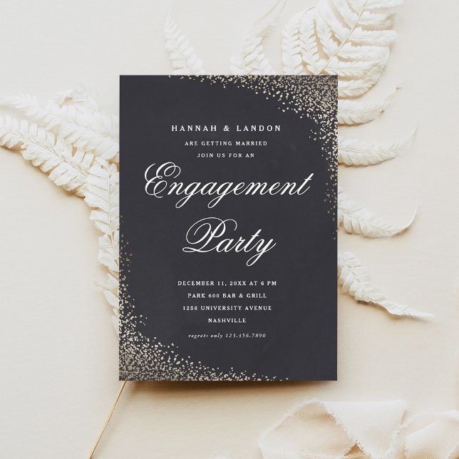 Confetti faux foil engagement party invitation (Creator Uploaded)