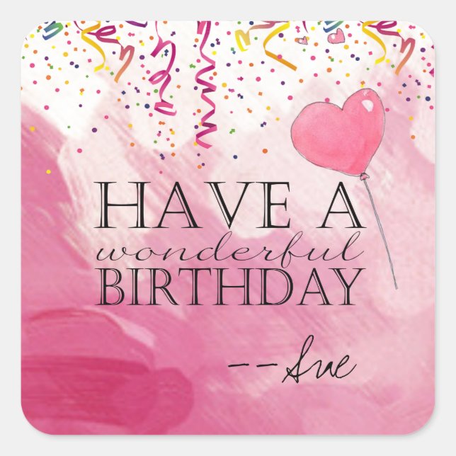 Confetti Filled Birthday Wishes Stickers (Front)