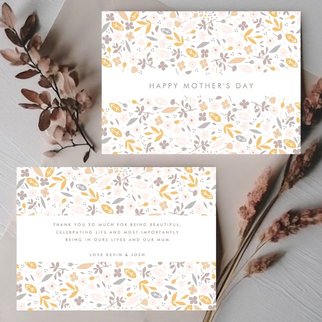 Confetti floral modifiable | Bonne carte de fête d (Créateur téléchargé)