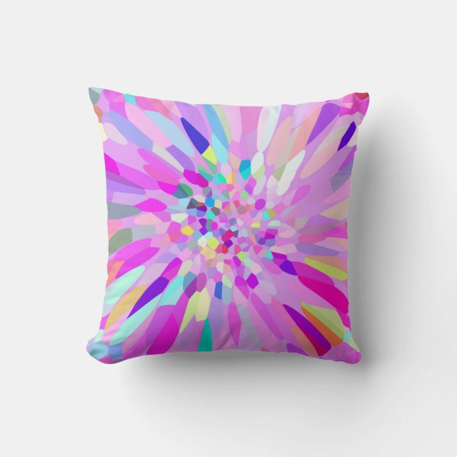 Confetti Flower Pastel Throw Pillow (Front)