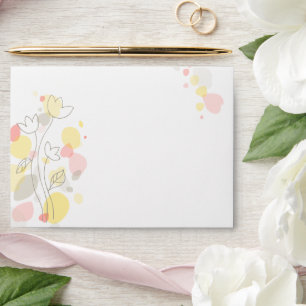 Confetti flower petal yellow grey wedding envelope