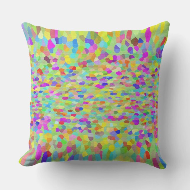 Confetti Garden Fringe Throw Pillow (Front)
