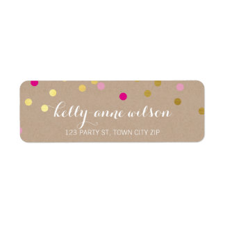 CONFETTI GLAMOROUS cute gold foil bold pink kraft