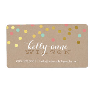 CONFETTI GLAMOROUS cute gold foil coral mint kraft