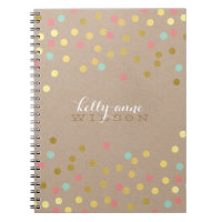 CONFETTI GLAMOROUS cute spot gold coral mint kraft