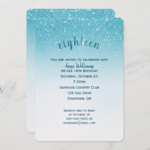 confetti glitter 18th birthday party invitation