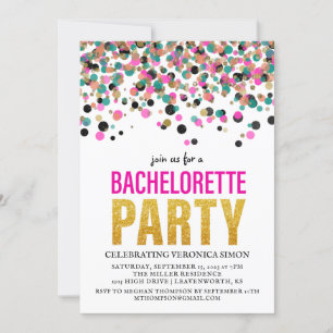 Confetti Glitter Bachelorette Party Invitation