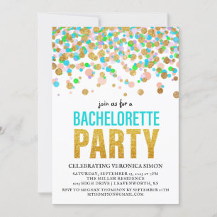 Confetti Glitter Bachelorette Party Invitation