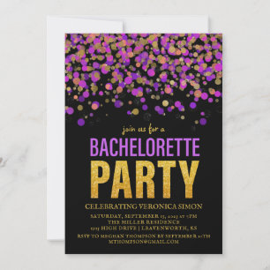 Confetti Glitter Bachelorette Party Invitation
