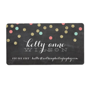 CONFETTI GLITTER cute gold coral mint chalkboard