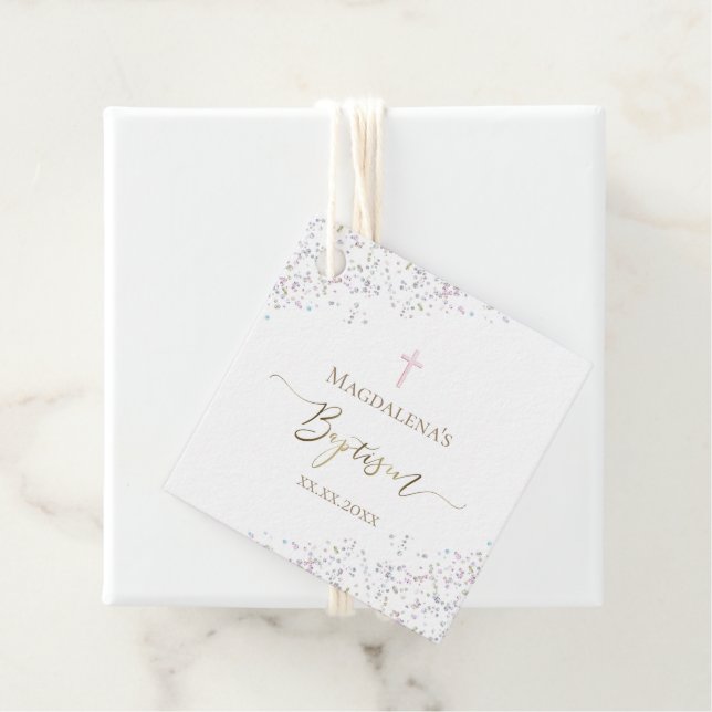confetti glitter design Baptism Favour Tags (In Situ)