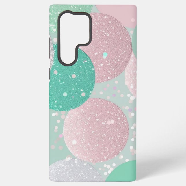 Confetti Glitter Pastel Colourful Geometric Patter Samsung Galaxy S22 Ultra Case (Back)